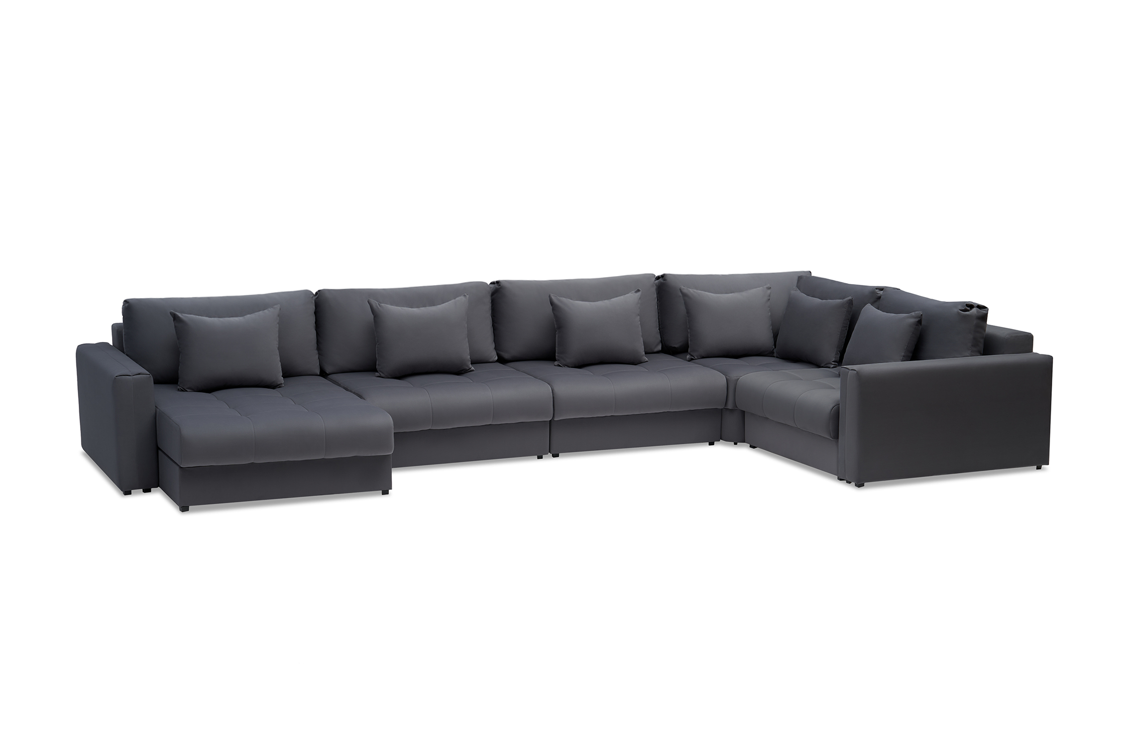 Диван п-образный тик-так Монарх темно-серый