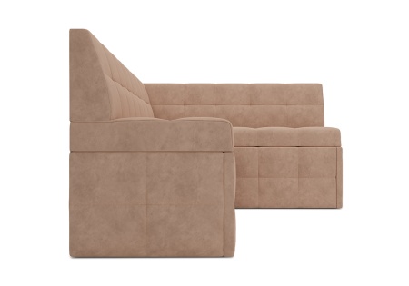 Кухонный угловой диван дельфин Атлантис велюр бежевый
