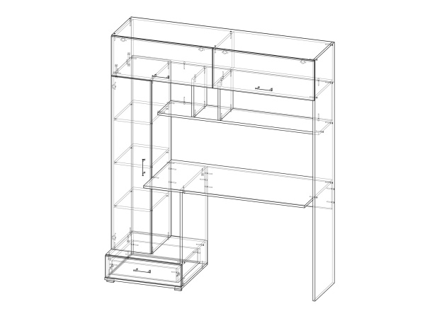 Компьютерный Стол Стайл №1 (Ш-1500 x Г-570 x В-1800 мм)/Разные Цвета