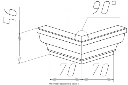 Уголок 1 MONTPELLIER, дуб
